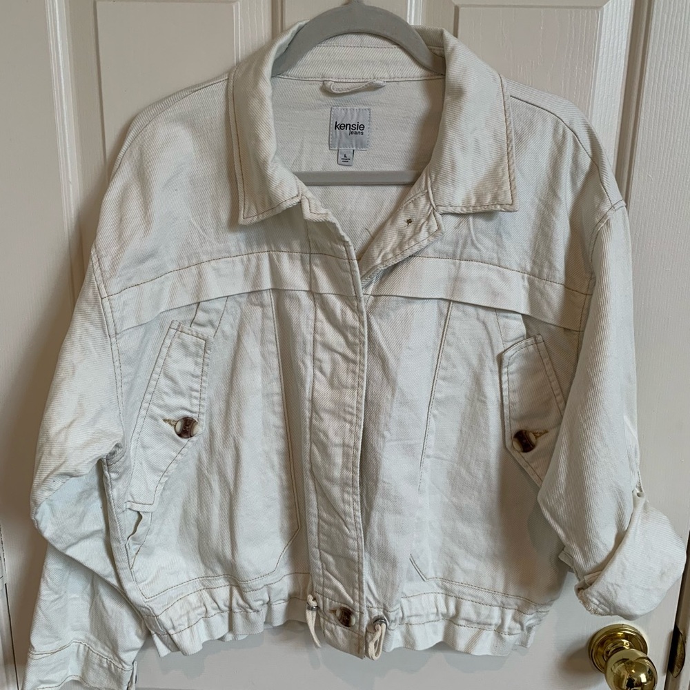 Kensie White Jean Jacket
